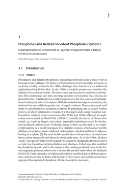 1 Phosphines and Related Tervalent Phosphorus Systems