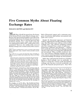 Five Common Myths About Floating Exchange Rates