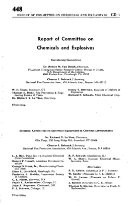 Report-Of Committee on Chemicals and Explosives