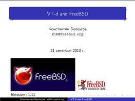 VT-D and Freebsd