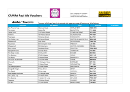 CAMRA Real Ale Vouchers Change and Terms and Conditions