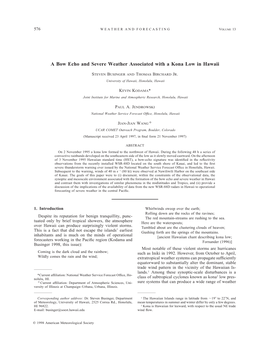 A Bow Echo and Severe Weather Associated with a Kona Low in Hawaii