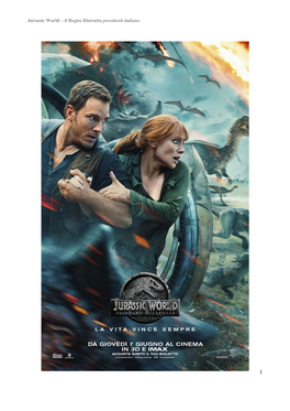 Jurassic World – Il Regno Distrutto Pressbook Italiano