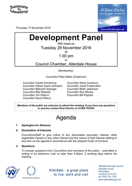 (Public Pack)Agenda Document for Development Panel, 29/11/2016 13
