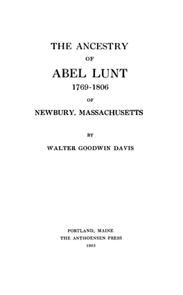 Abel Lunt 1769-1806