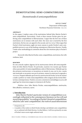 Demotivating Semi-Compatibilism Desmotivando El Semicompatibilismo