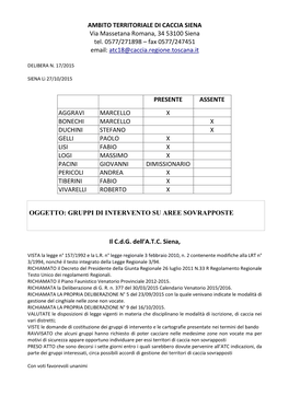 ATC Siena Delibera N 17