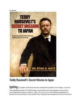 Teddy Roosevelt's Secret Mission to Japan