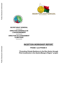 Inception Reports Taking Into Account of UNEP’S Comments