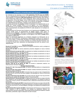 Putumayo: Situación Sanitaria Covid-19