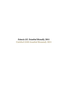 İsimsiz (12. İstanbul Bienali), 2011 Untitled (12Th Istanbul Biennial), 2011 Katalog the Catalogue