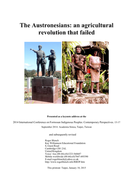 The Austronesians: an Agricultural Revolution That Failed