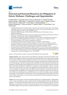 Seaweed and Seaweed Bioactives for Mitigation of Enteric Methane: Challenges and Opportunities