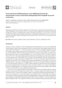 Article PHYTOTAXA Copyright © 2012 Magnolia Press ISSN 1179-3163 (Online Edition)