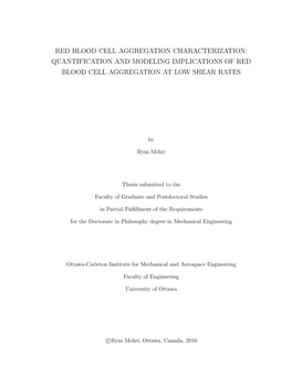 Quantification and Modeling Implications of Red Blood Cell Aggregation at Low Shear Rates