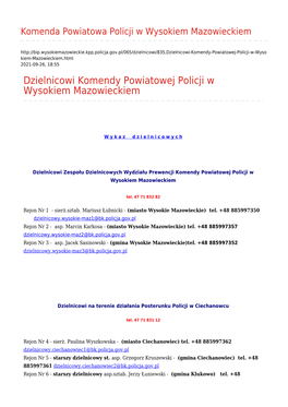 Dzielnicowi Komendy Powiatowej Policji W Wysokiem Mazowieckiem