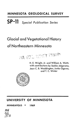 Glacial and Vegetational History of Northeastern Minnesota