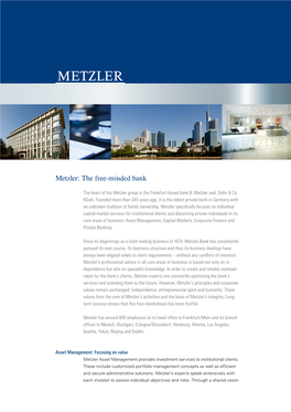Metzler: the Free-Minded Bank