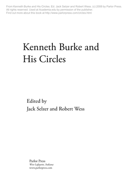 Kenneth Burke and His Circles