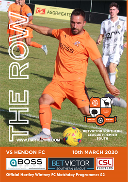 VS HENDON FC 10Th MARCH 2020