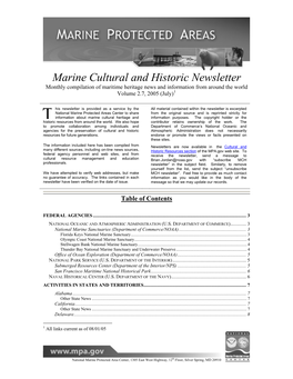 Marine Cultural and Historic Newsletter Vol 2(7)