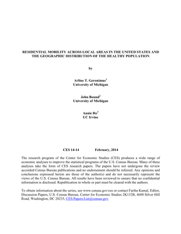 Residential Mobility Across Local Areas in the United States and the Geographic Distribution of the Healthy Population