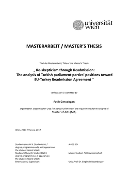 Masterarbeit / Master's Thesis