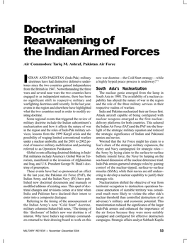 Doctrinal Reawakening of the Indian Armed Forces