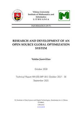 Research and Development of an Open Source Global Optimization System