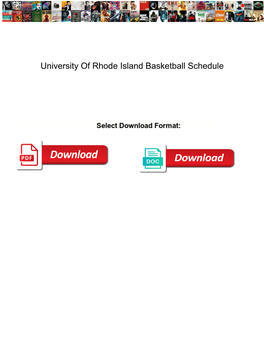 University of Rhode Island Basketball Schedule