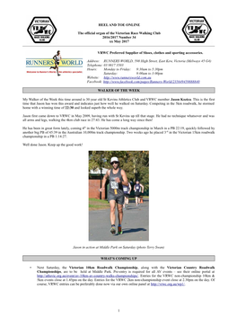 HEEL and TOE ONLINE the Official Organ of the Victorian Race Walking