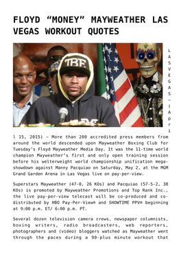 Mayweather Las Vegas Workout Quotes