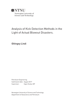 Analysis of Kick Detection Methods in the Light of Actual Blowout Disasters