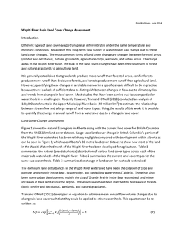 Wapiti River Basin Land Cover Change Assessment