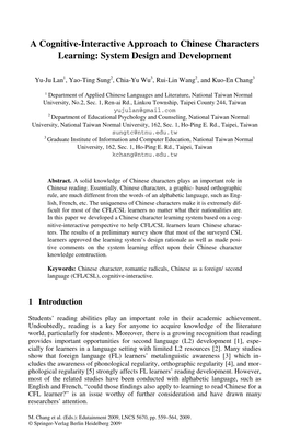 A Cognitive-Interactive Approach to Chinese Characters Learning: System Design and Development