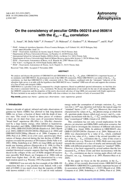 On the Consistency of Peculiar Grbs 060218 and 060614 with the $E