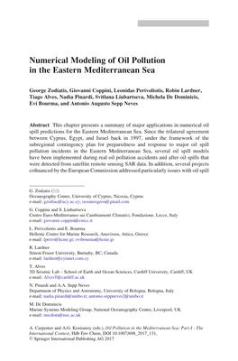 Numerical Modeling of Oil Pollution in the Eastern Mediterranean Sea