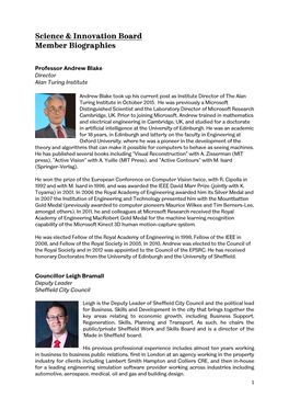 Science & Innovation Board Member Biographies