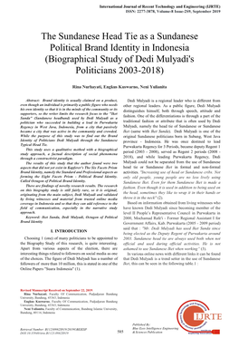 Biographical Study of Dedi Mulyadi's Politicians 2003-2018)