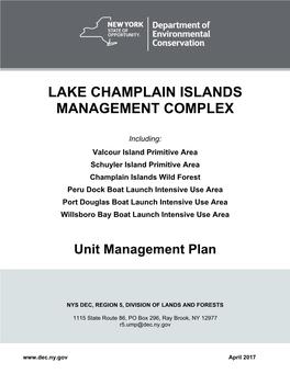 Lake Champlain Islands Complex Unit Management Plan