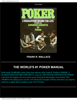 The World's #1 Poker Manual