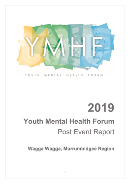 Youth Mental Health Forum Post Event Report