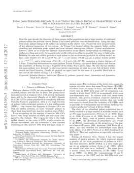 Arxiv:1612.04395V3 [Astro-Ph.SR] 12 Jul 2017 1 University of Virginia, Charlottesville, VA 22904, USA Holes (Freire Et Al