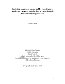 Fostering Happiness Among Public Transit Users: Analyzing Customer Satisfaction Surveys Through Non-Traditional Approaches