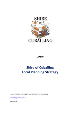 Shire of Cuballing Local Planning Strategy