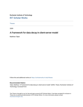 A Framework for Data Decay in Client-Server Model