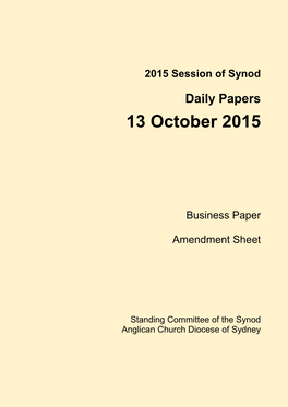 Business Paper Amendment Sheet