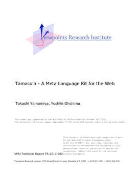 Tamacola - a Meta Language Kit for the Web