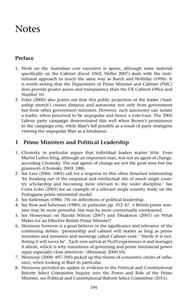 Preface 1 Prime Ministers and Political Leadership