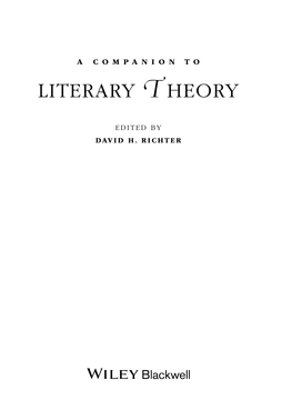 A Companion to Literary Theory, First Edition